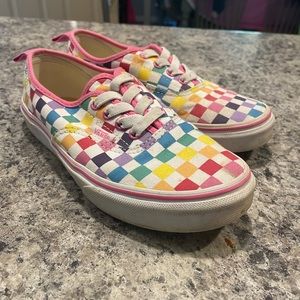 Vans. Multi colored Checkered Girls size 3